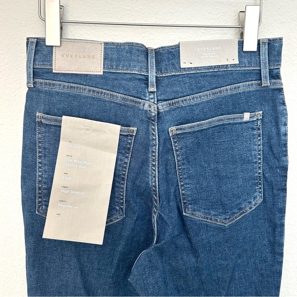 Everlane The Way High Rise Skinny Denim Jean Pants Vintage Mid Blue Size 29 NEW - Picture 1 of 16